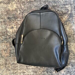 Nevenka Black Leather Small Backpack